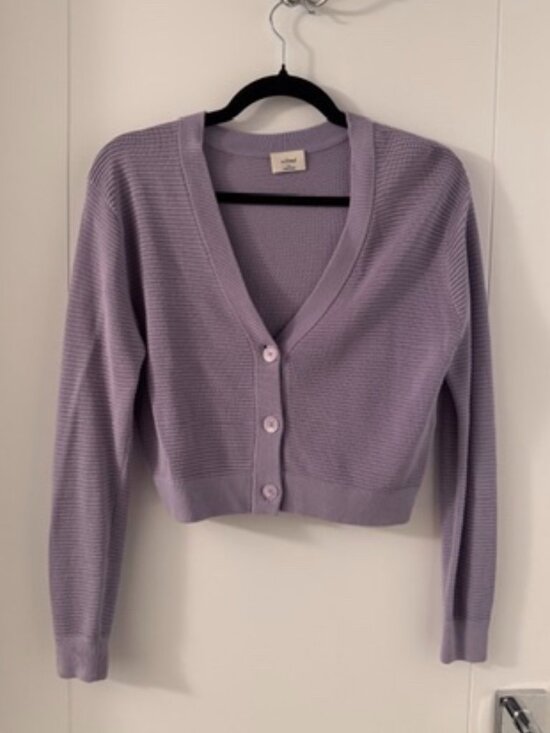 Aritzia Sweaters - Aritzia wilfred little cropped sweater cardigan lilac lavender XS